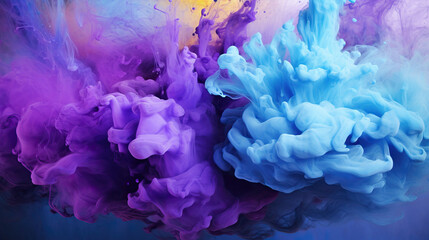 Fototapeta premium Detailed blue and purple abstract texture. Splashes of purple and blue paint