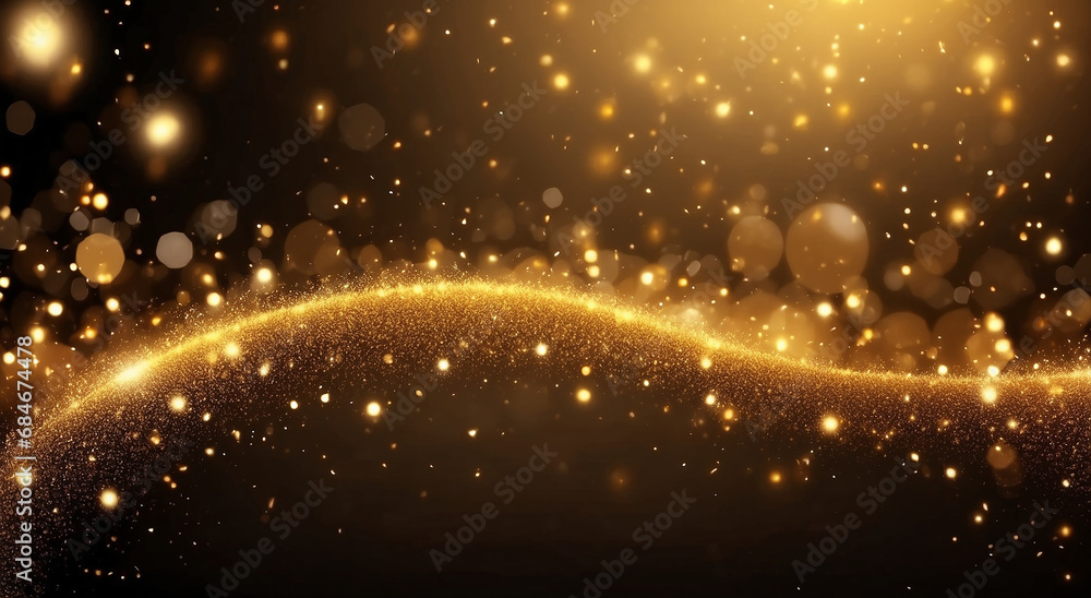 Poster festive radiance: yellow advertisement background illuminated with celebration, bokeh lights, and a 