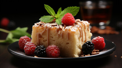 cream with berries HD 8K wallpaper Stock Photographic Image 