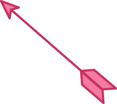 Pink Cupids Arrow. Vector Illustration for Valentines Day. Symbol of Love