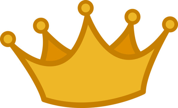 Yellow Cartoon Crown. Vector Illustration of Royal Accessory. Symbol of Power