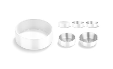 Blank white ceramic dog bowl mockup, top view