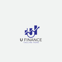 U letter and Financial logo design icon simple and minimal