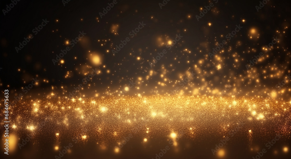 Poster festive radiance: yellow advertisement background illuminated with celebration, bokeh lights, and a 
