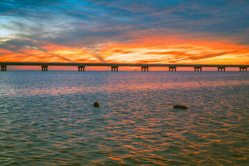 The Rodanthe Bridge is designed to be a sustainable solution to protect against storms. It is located at the northern end of the Pea Island National Wildlife Refuge in North Carolina.