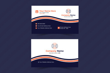 creative business card template. landscape orientation. Horizontal and vertical layout. Personal visiting card with company logo. Vector illustration.
