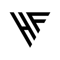 Triangle Letter HF Monogram Logo