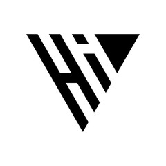 Triangle Letter HI Monogram Logo