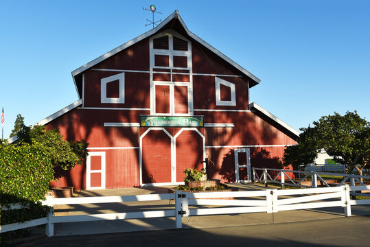 COSTA MESA, CALIFORNIA - 12 NOV 2023: The Millennium Barn at the OC fair and Events Center, Orange County Fairgrounds.