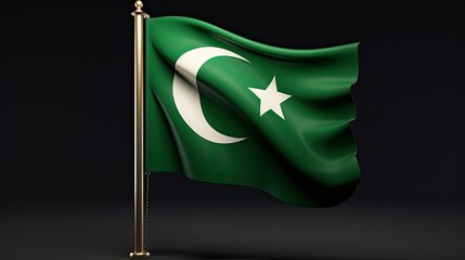 Pakistani flag waving in the wind