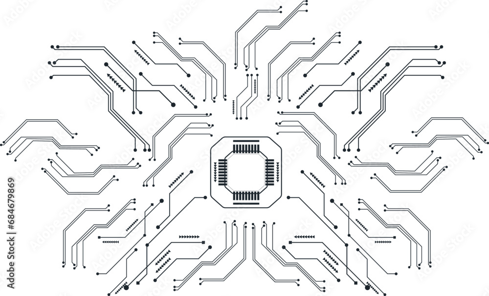 Poster electronic circuit board.circuit board lines vector illustration..high tech electronic circuit.circu