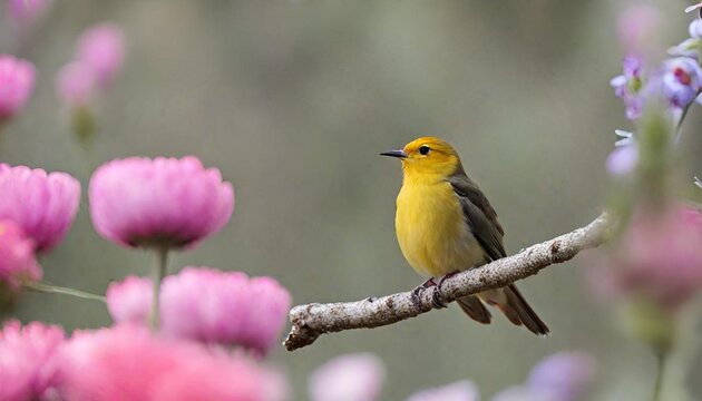robin on a flower