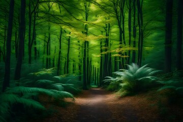 An incredible lush woodland captured in an infrared image.