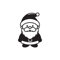 santa claus cartoon black and white