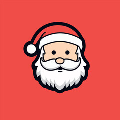 santa claus vector on red background