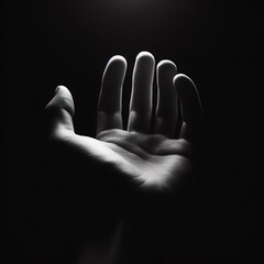 Human hand in studio