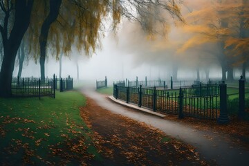 The Park is foggy.