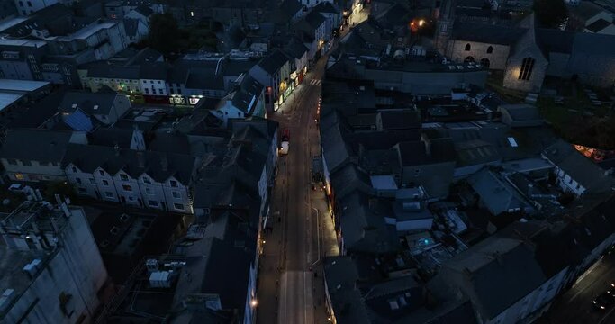 Ancient Irish city at night in Kilkenny