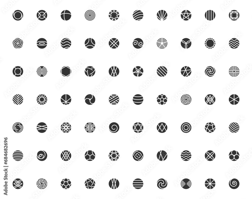 Poster circle icon set. vector logo concept. design element sign template.