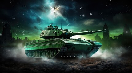 Tank in the night sky