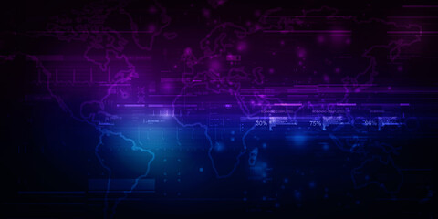 2d illustration Abstract futuristic electronic circuit technology background
