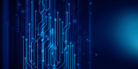 2d illustration Abstract futuristic electronic circuit technology background
