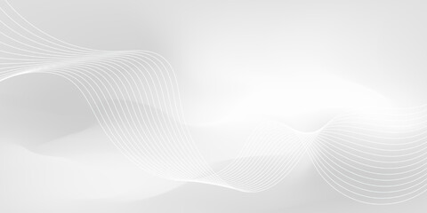 Grey white abstract background with flowing wave lines. Design element for technology, science, modern concept.vector eps 10