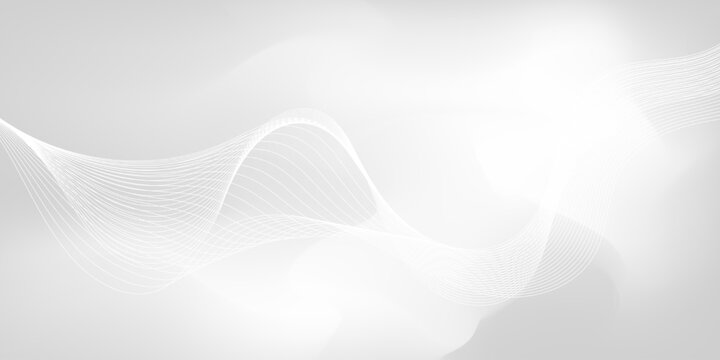 Grey white abstract background with flowing wave lines. Design element for technology, science, modern concept.vector eps 10