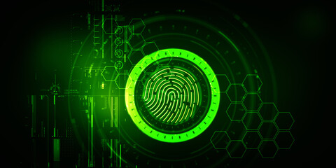 Fingerprint Scanning Technology Concept 2d Illustration