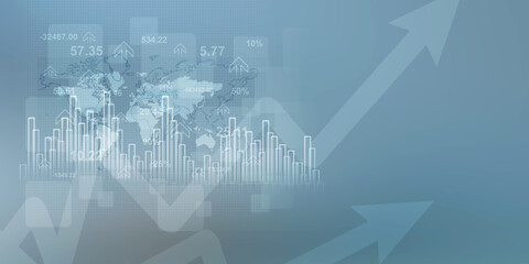 2d rendering Stock market online business concept. business Graph