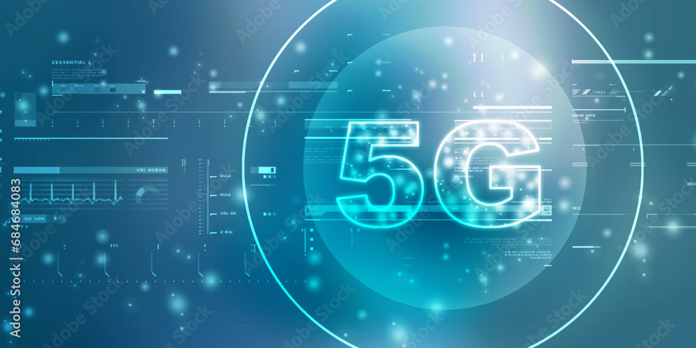 Aufkleber 2d rendering 5g network 5g connection