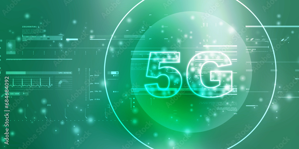 Aufkleber 2d rendering 5g network 5g connection