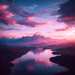Fototapeta na wymiar sunset in the mountains beautiful nature background