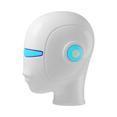 Futuristic Humanoid Robot Head Design
