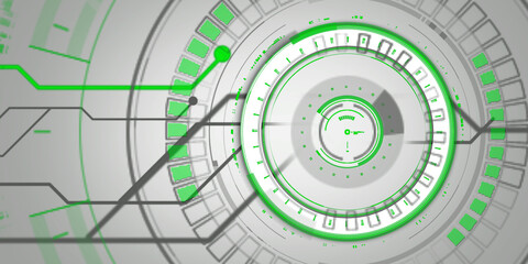2d illustration Abstract futuristic electronic circuit technology background
