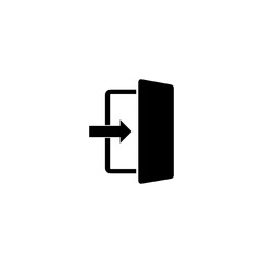 Open door exit icon isolated on white background 