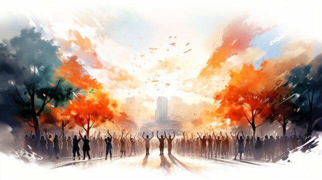 Pentecost Festival Commemorate the Lord May 19 Watercolor style Generative AI