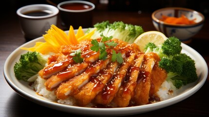Fototapeta premium rice with chicken