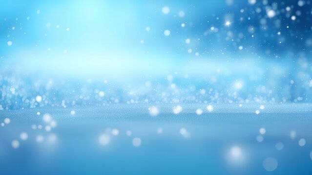 christmas particles and sprinkles for a holiday celebration like christmas or new year. shiny blue and white lights. wallpaper background for ads or gifts wrap and web design