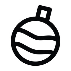 Silhouette of a christmas ball sketch icon Vector