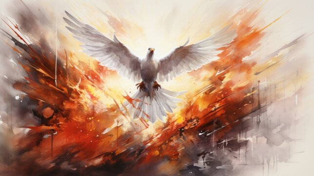 Pentecost Festival Commemorate the Lord May 19 Watercolor style Generative AI