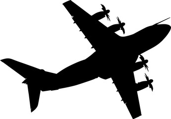 avión, vector, silueta, aeronave, aeroplano