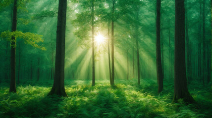 Obraz premium morning in the woods