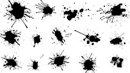 Collection of detailed ink splatters isolated on transparent background, PNG image with background removed, Created with Generative Ai technology
