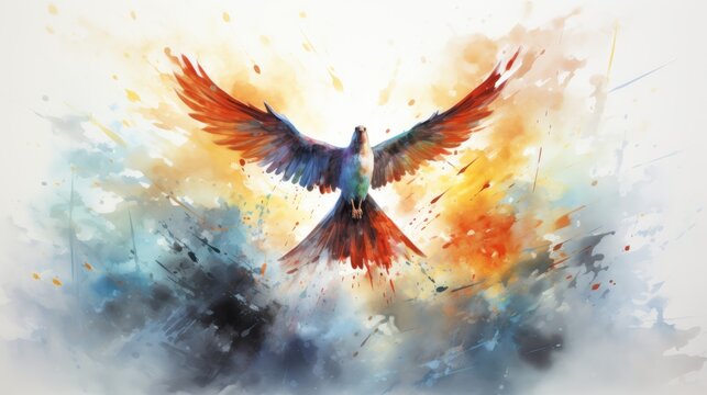 Pentecost Festival Commemorate the Lord May 19 Watercolor style Generative AI
