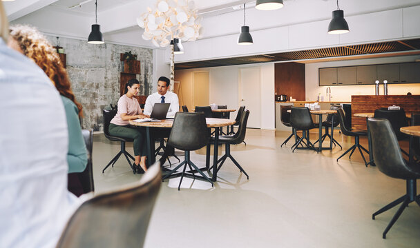 Businesspeople working in a lounge