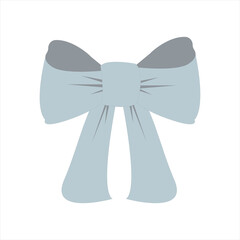 Flat illustration of blue baby bow tie vector icon for web isolated on white