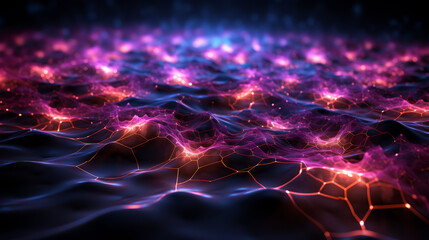 Naklejka premium a blue and purple ray of light on black background