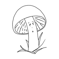 Wondering mushroom illustration