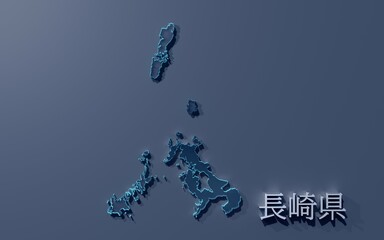 日本の長崎県の地図